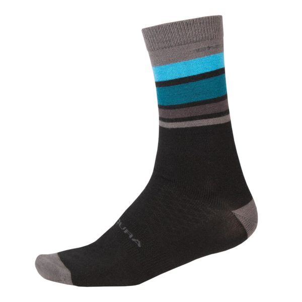 Čarape Endura BaaBaa Merino Stripe, crna