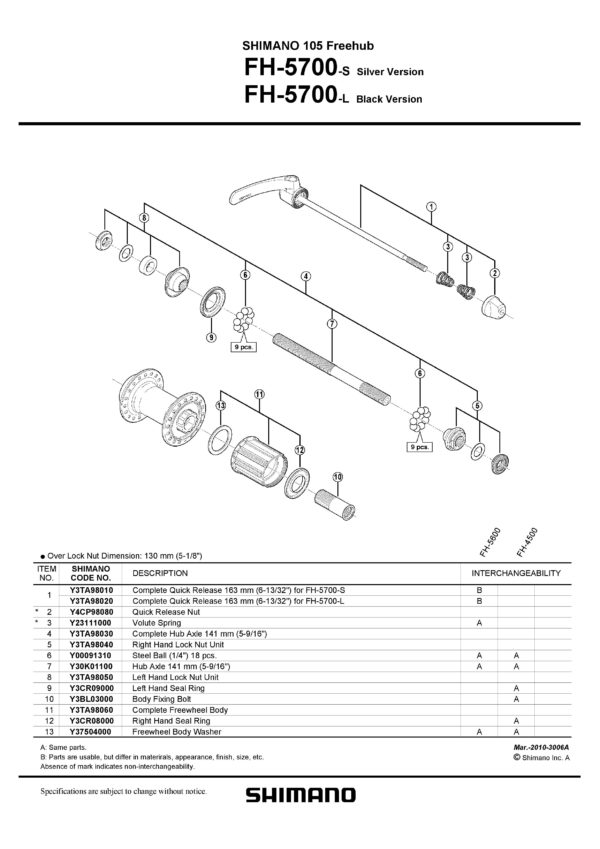 SHIMANO FREEWHEEL BODY ZA FH-5700