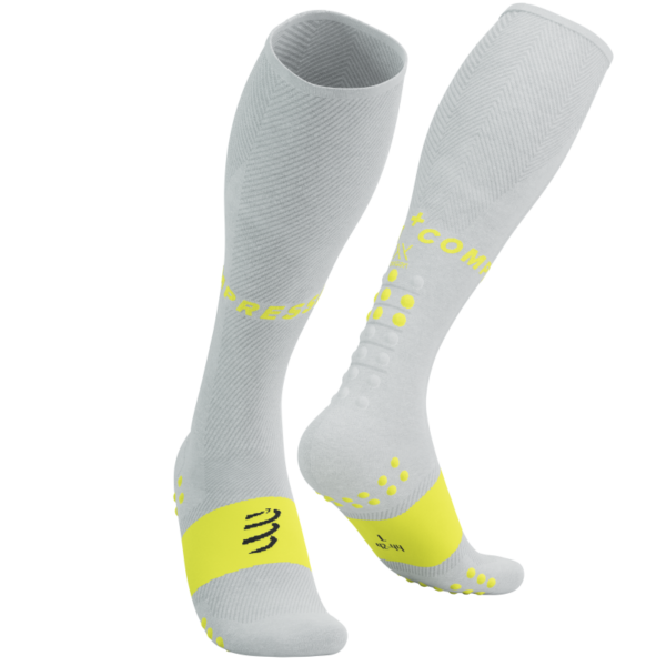 Čarape Compressport Full Socks Oxygen White/Yellow