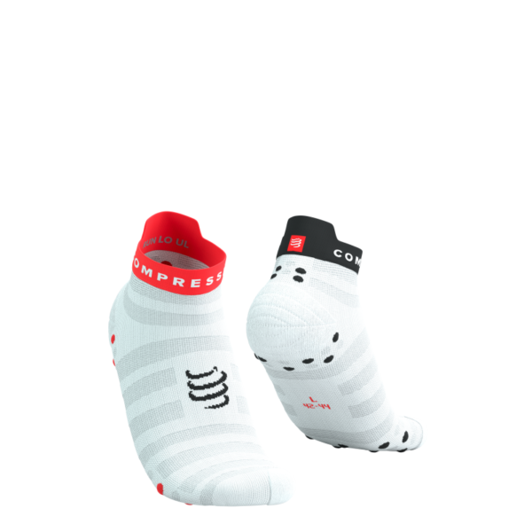 Čarape Compressport PRS 4.0 Ul Run Low White/Fluo Red/Black